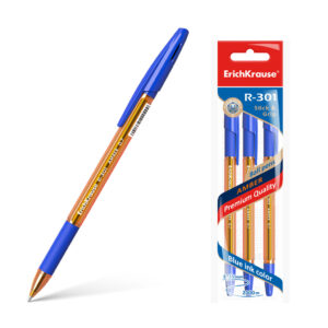 Pack of 3 Blue Ballpoint pen R-301 Amber Stick&Grip 0.7