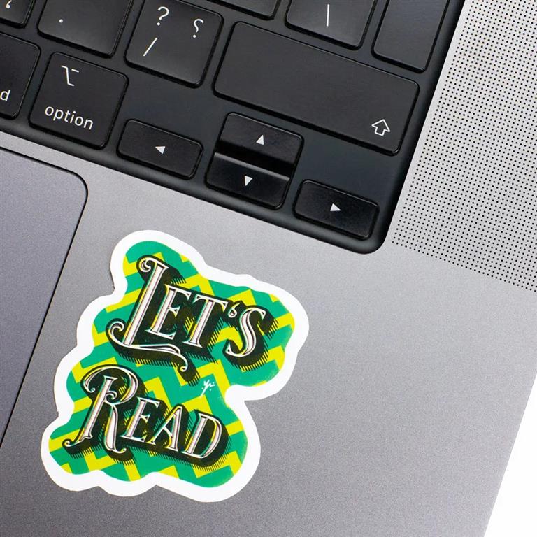 Lets read Laptop Sticker