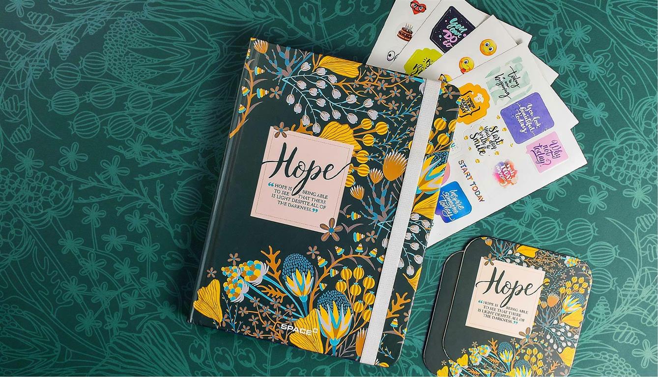 Hope White Paper Lined 20.5 x 15 cm Hardcover Notebook 100 P
