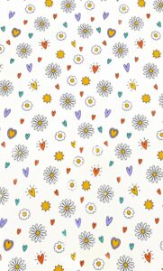 Flowers and Hearts Wrapping Paper 50*70