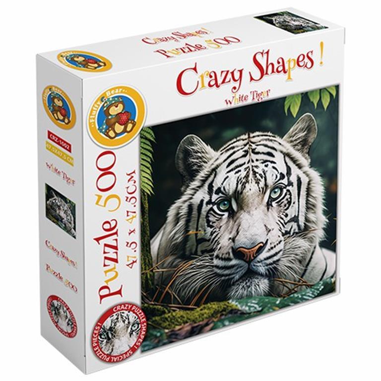 White Tiger - Crazy Shapes 500 pcs Puzzle