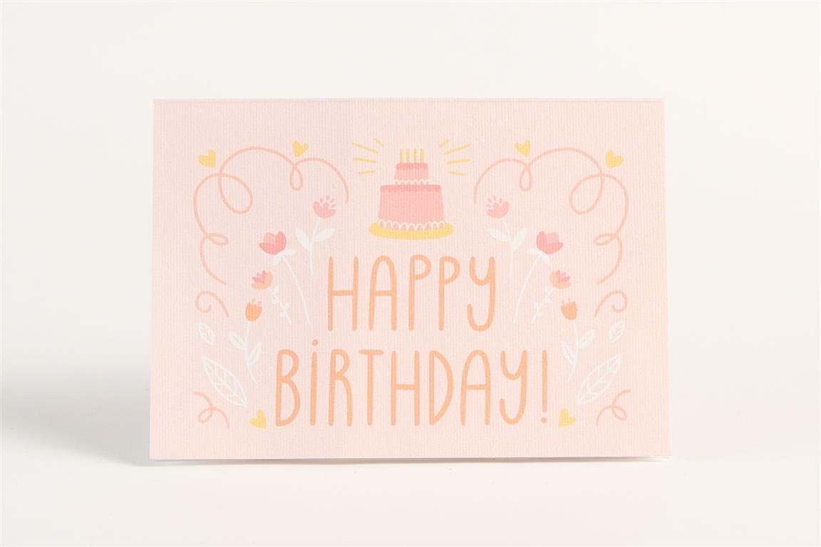 Happy Birthday - Pink Greeting Card
