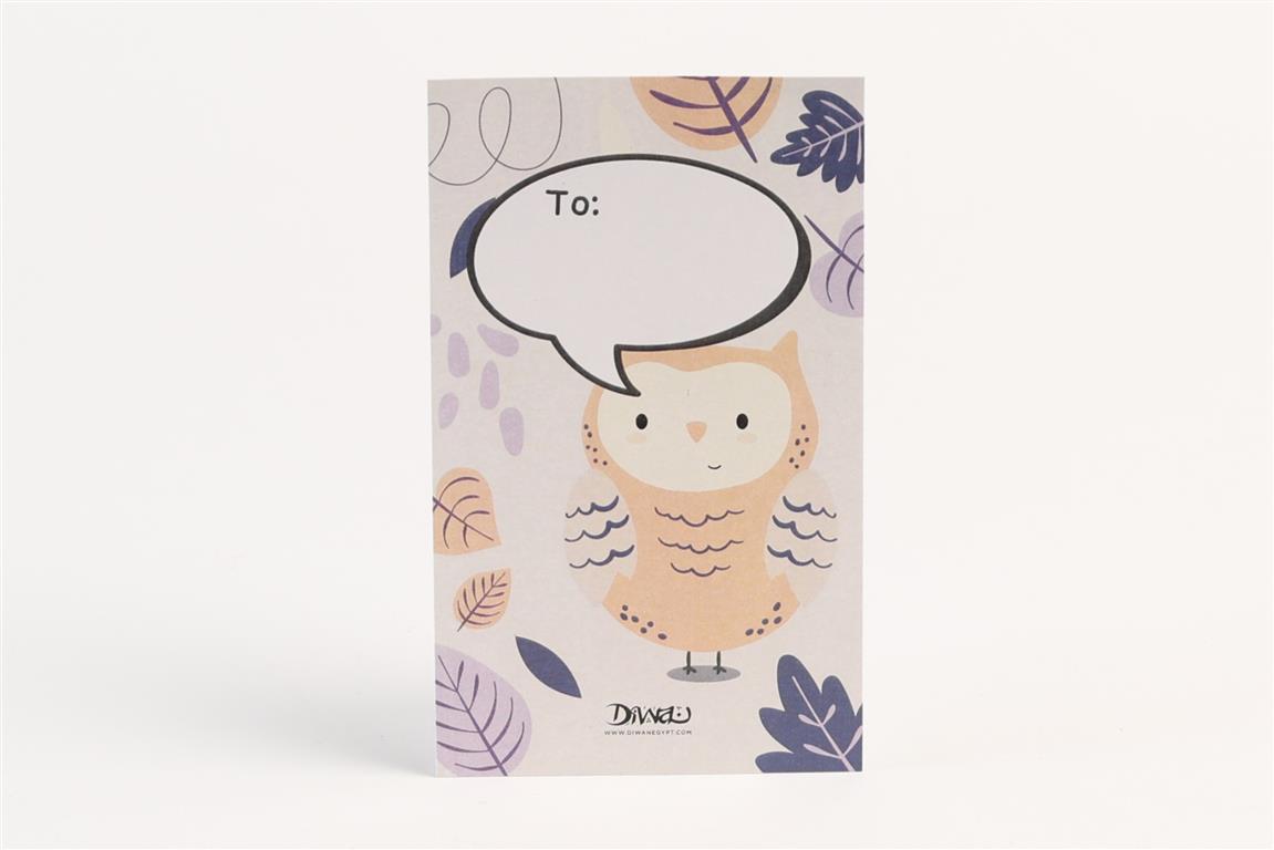 Owl With an empty talking Bubble Small Card