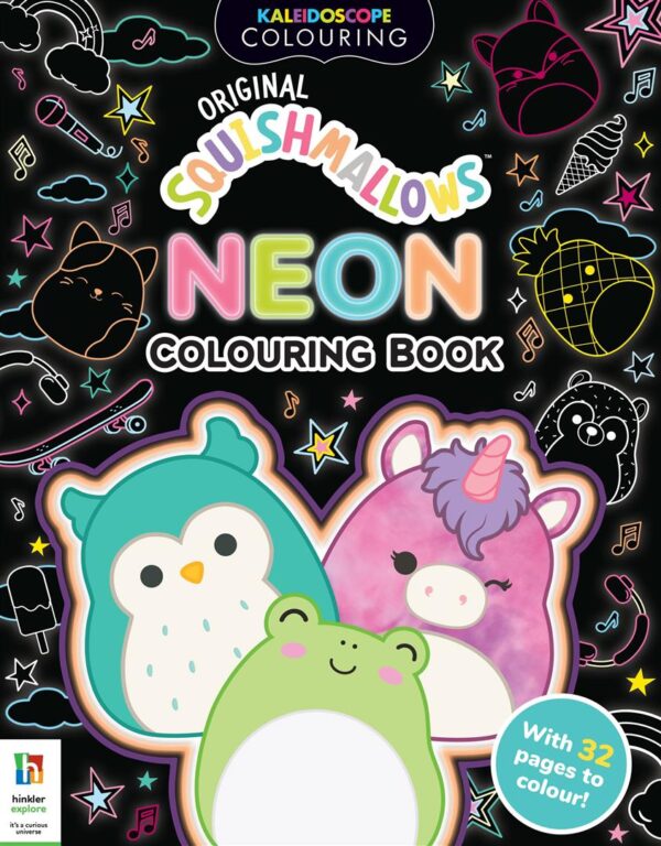 Kaleidoscope Squishmallows Neon Colouring Book