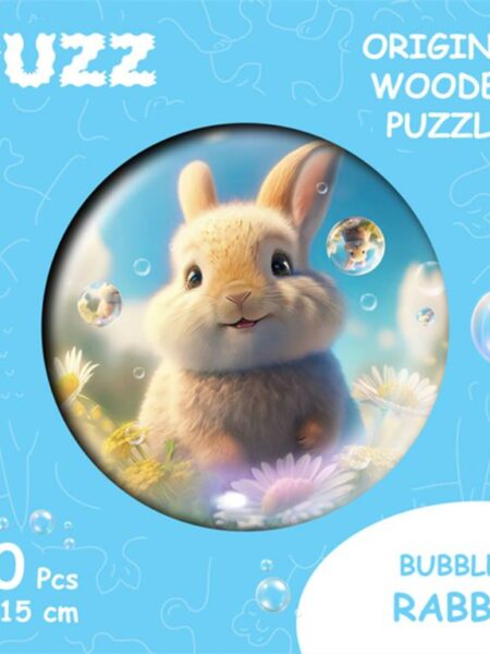 Bubblezz Rabbit, S-size, 20pcs Circular wooden puzzle