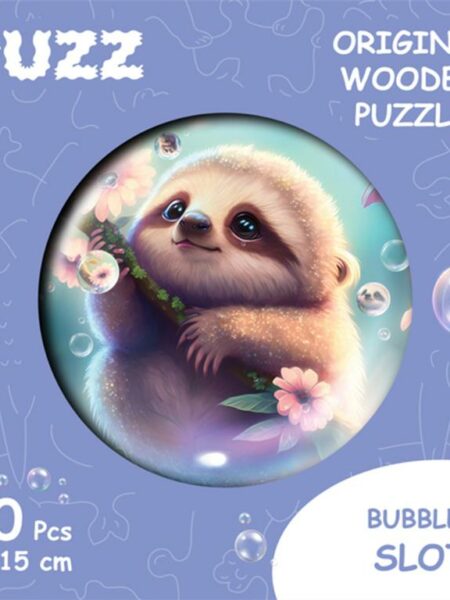 Bubblezz Sloth, S-size, 20pcs Circular wooden puzzle