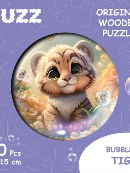 Bubblezz Tiger, S-size, 20pcs Circular wooden puzzle