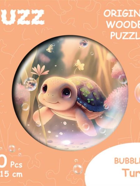 Bubblezz Turtle, S-size, 20pcs Circular wooden puzzle
