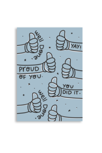 Well Done Thumbs Up A6 Greeting Card 14.8 x 10.5cm