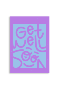 Get Well Soon Lilac A6 Greeting Card 14.8 x 10.5cm