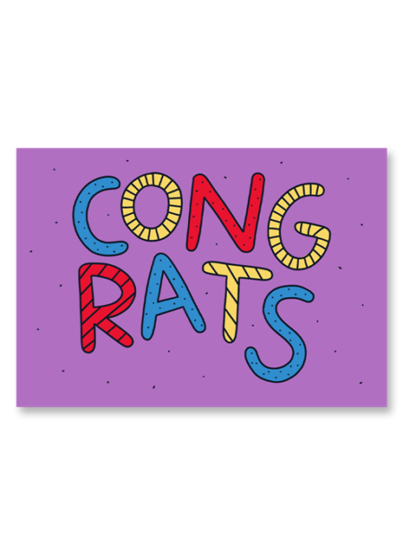 Congrats Colorful A6 Greeting Card 14.8 x 10.5cm