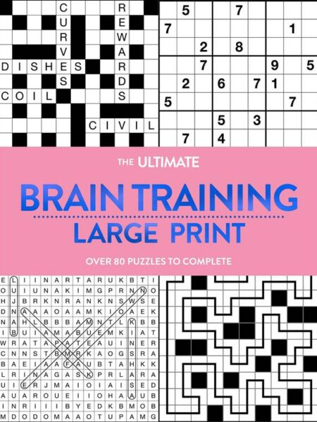 Large Print Puzzle Book: Brain Training :Pink