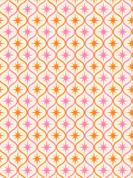 Pink Orange Stars 50*70 Wrapping Paper