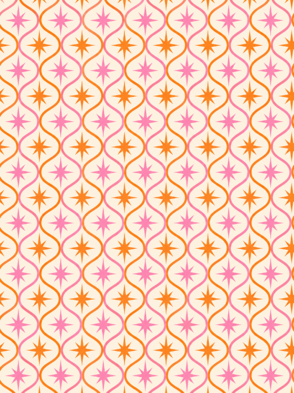 Pink Orange Stars 50*70 Wrapping Paper