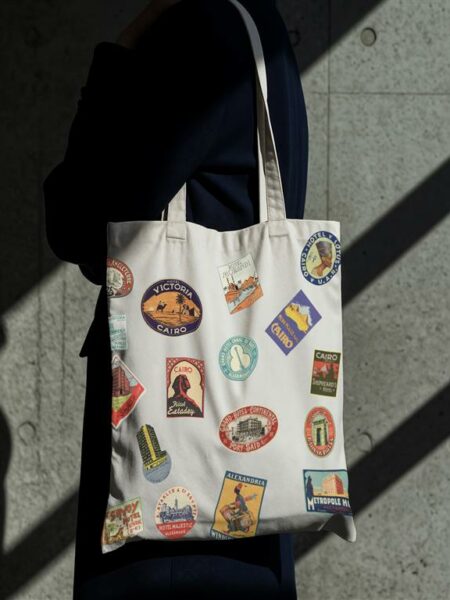 Vintage Egypt Travel Stickers Tote Bag