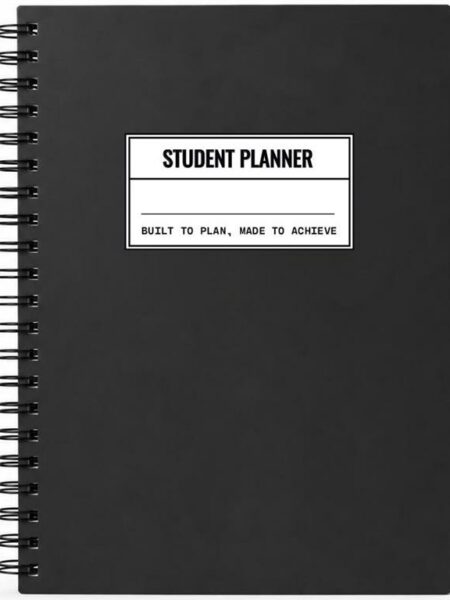 Black Undated Student Planner Hardcover